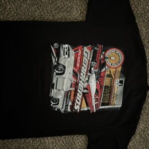 Black Graphic T-Shirt with Car Design